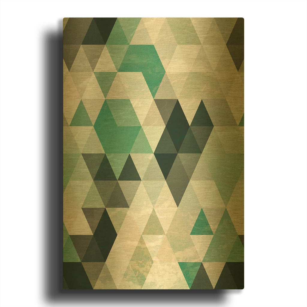 'Triangle Pattern' By Tai Prints Gold Metal Wall Art
