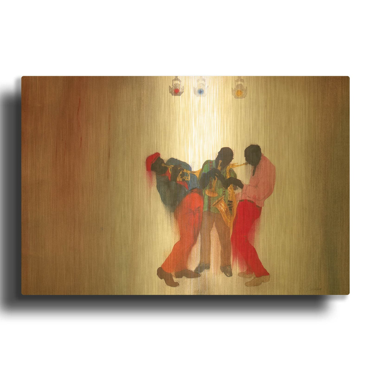 'Black Brown And Beige' By Jim Tanaka Gold Metal Wall Art