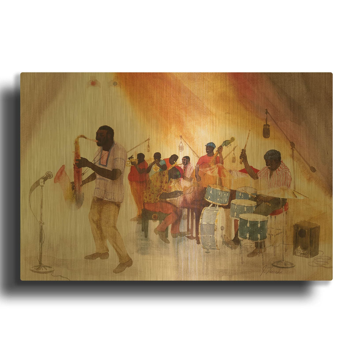'Take The A Train' By Jim Tanaka Gold Metal Wall Art