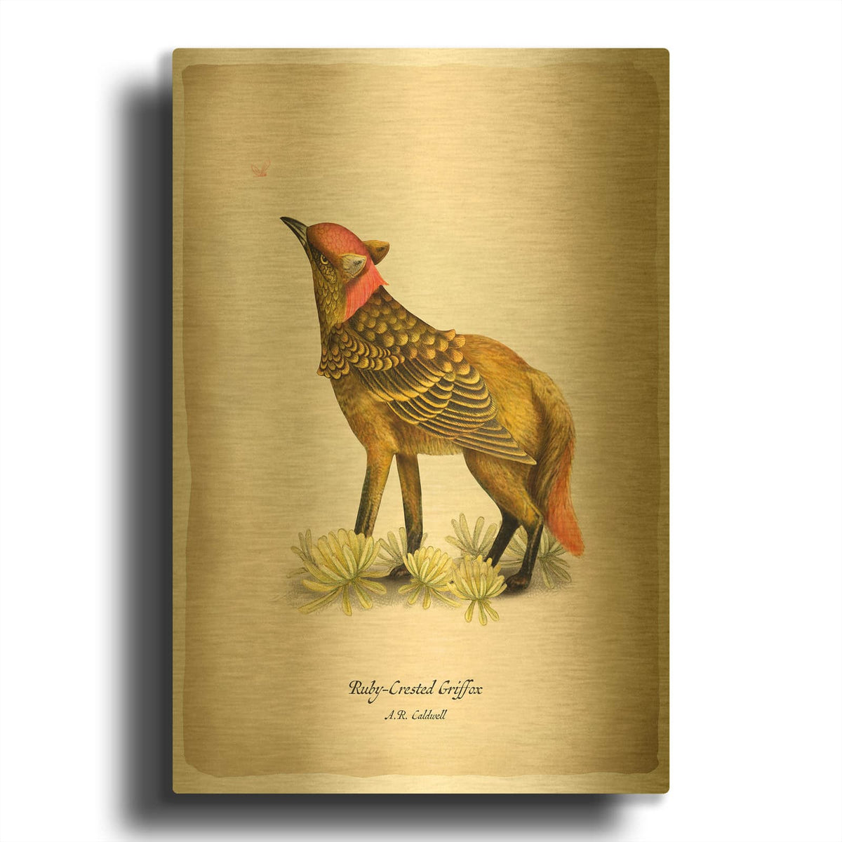 'Griffox' By Angela Tannehill Gold Metal Wall Art