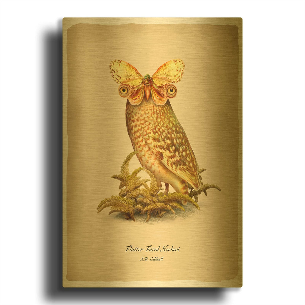 'Hoohoot' By Angela Tannehill Gold Metal Wall Art