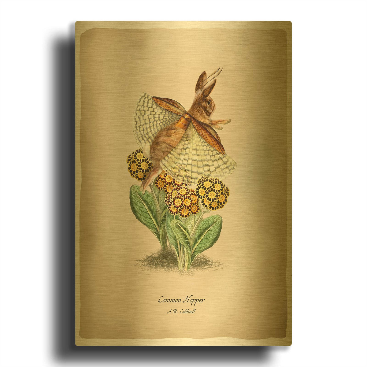 'Hoppers' By Angela Tannehill Gold Metal Wall Art