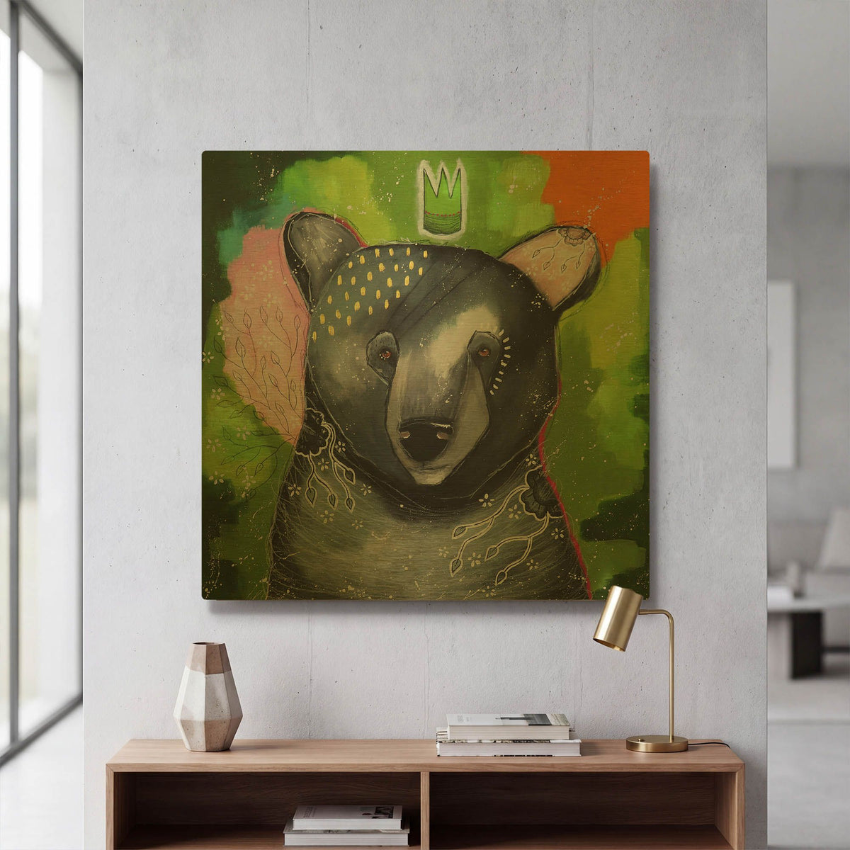 'A Curious Companion' By The Secret Hermit Gold Metal Wall Art