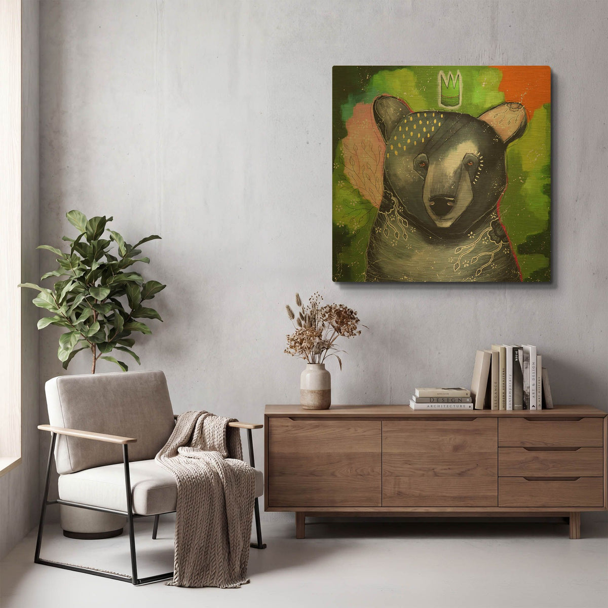 'A Curious Companion' By The Secret Hermit Gold Metal Wall Art