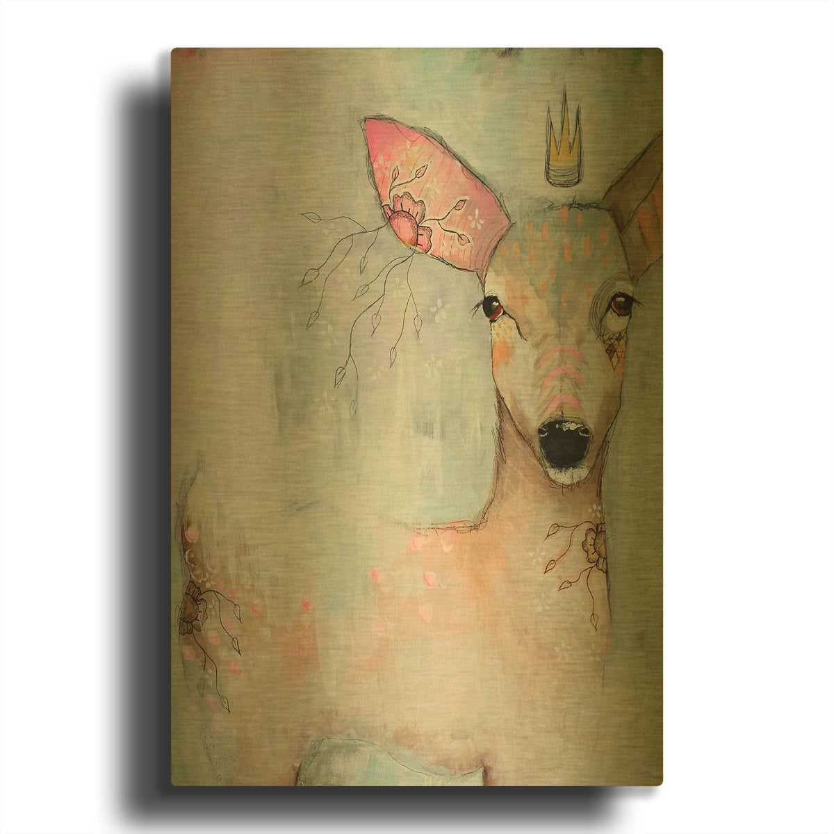 'The Woodland Wanderer' By The Secret Hermit Gold Metal Wall Art