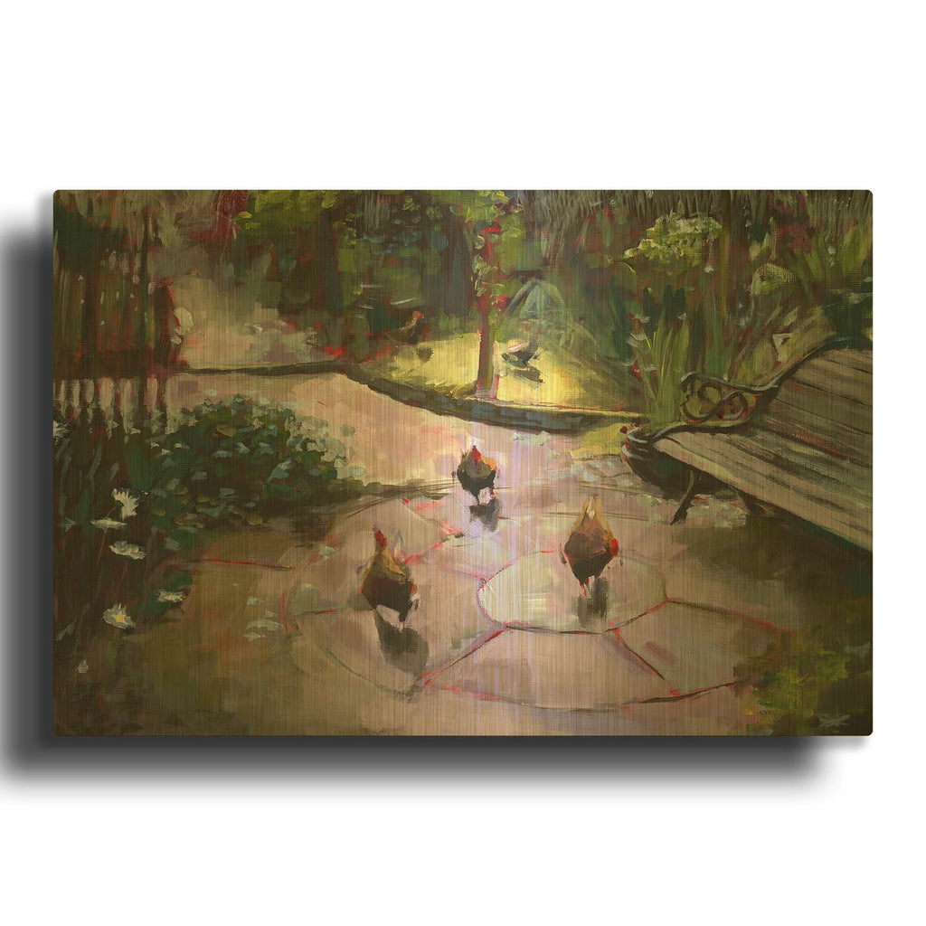 'The Secret Garden' By Lisa Timmerman Gold Metal Wall Art