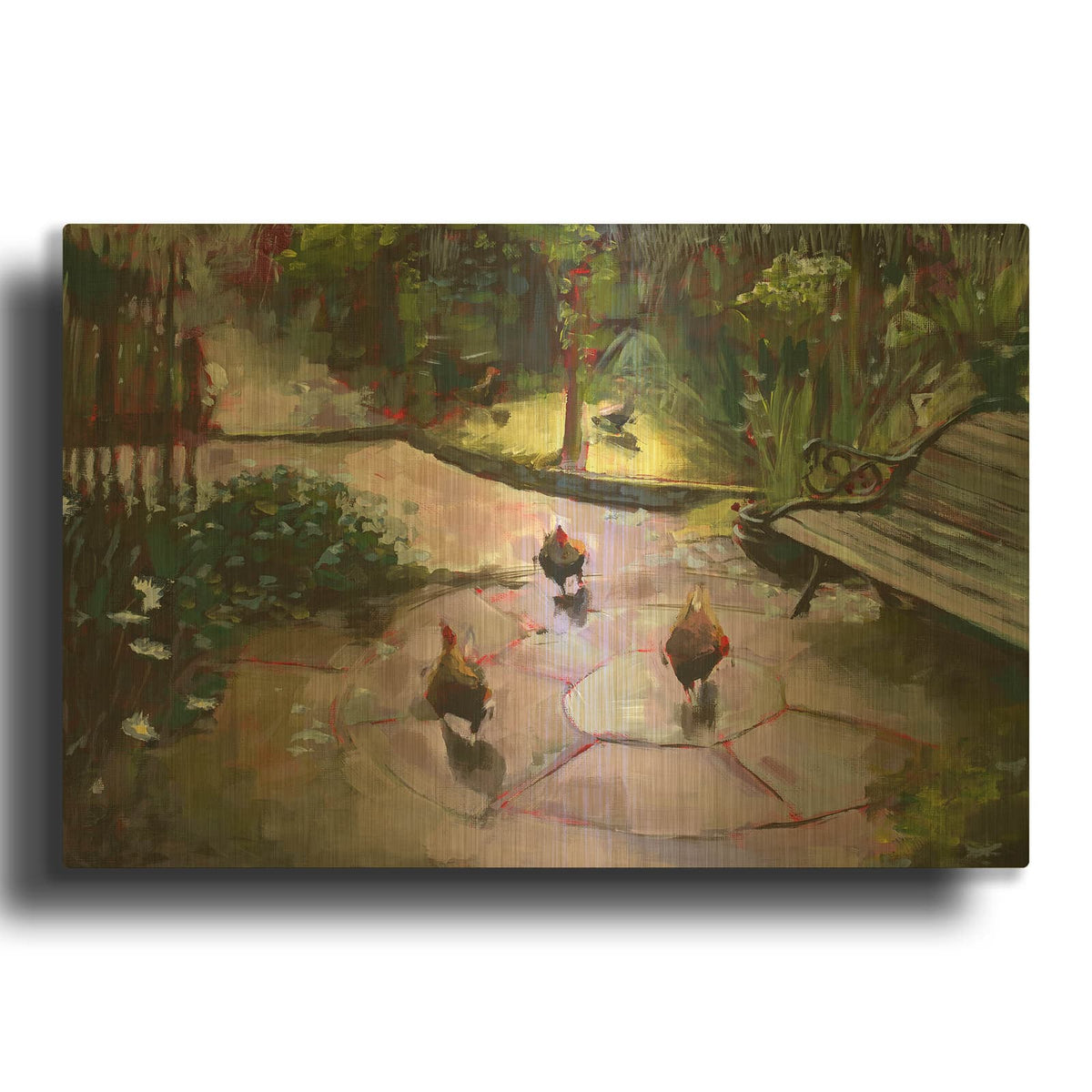 'The Secret Garden' By Lisa Timmerman Gold Metal Wall Art