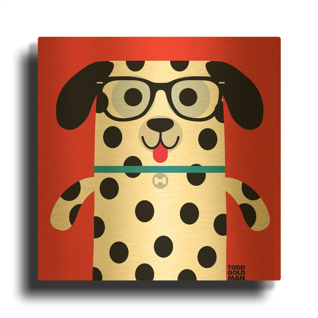 'Bow Wow Dalmation' By Todd Art Gold Metal Wall Art