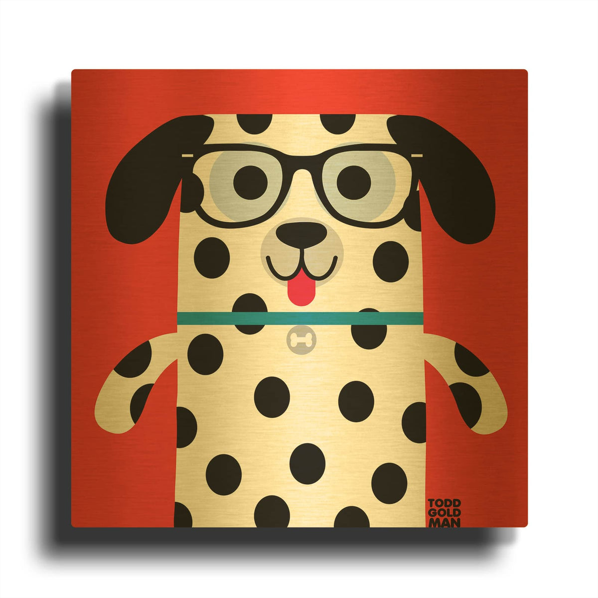 'Bow Wow Dalmation' By Todd Art Gold Metal Wall Art