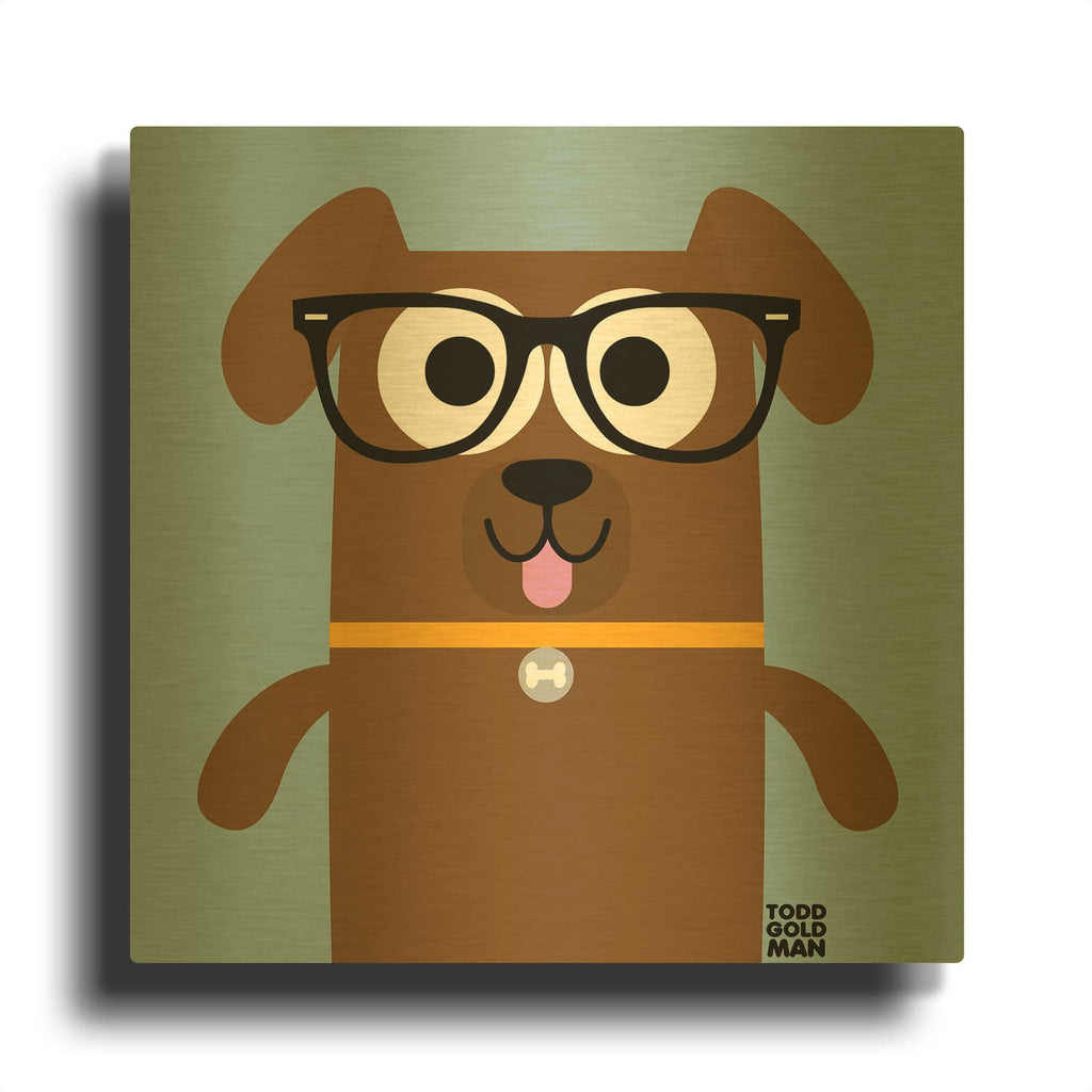 'Bow Wow Labrador' By Todd Art Gold Metal Wall Art
