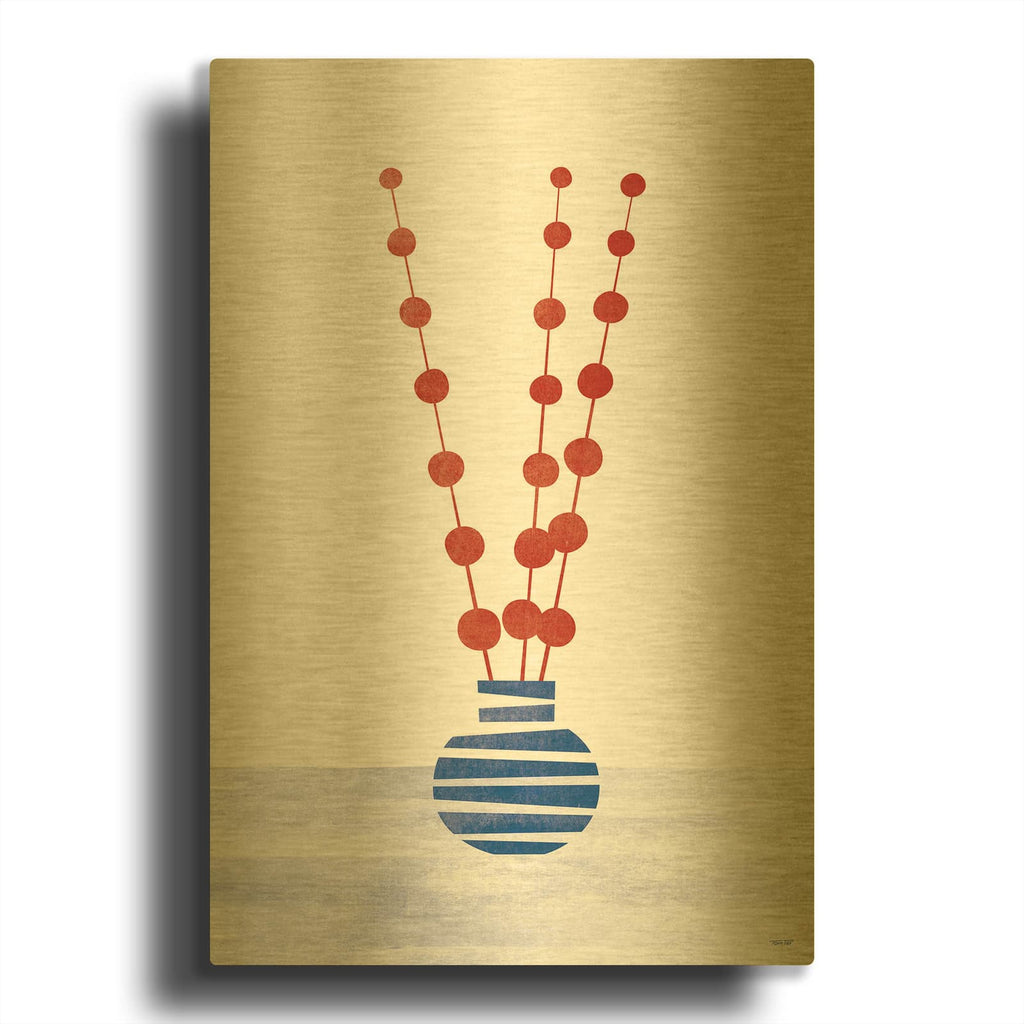 'Flowers' By Tomas Design Gold Metal Wall Art