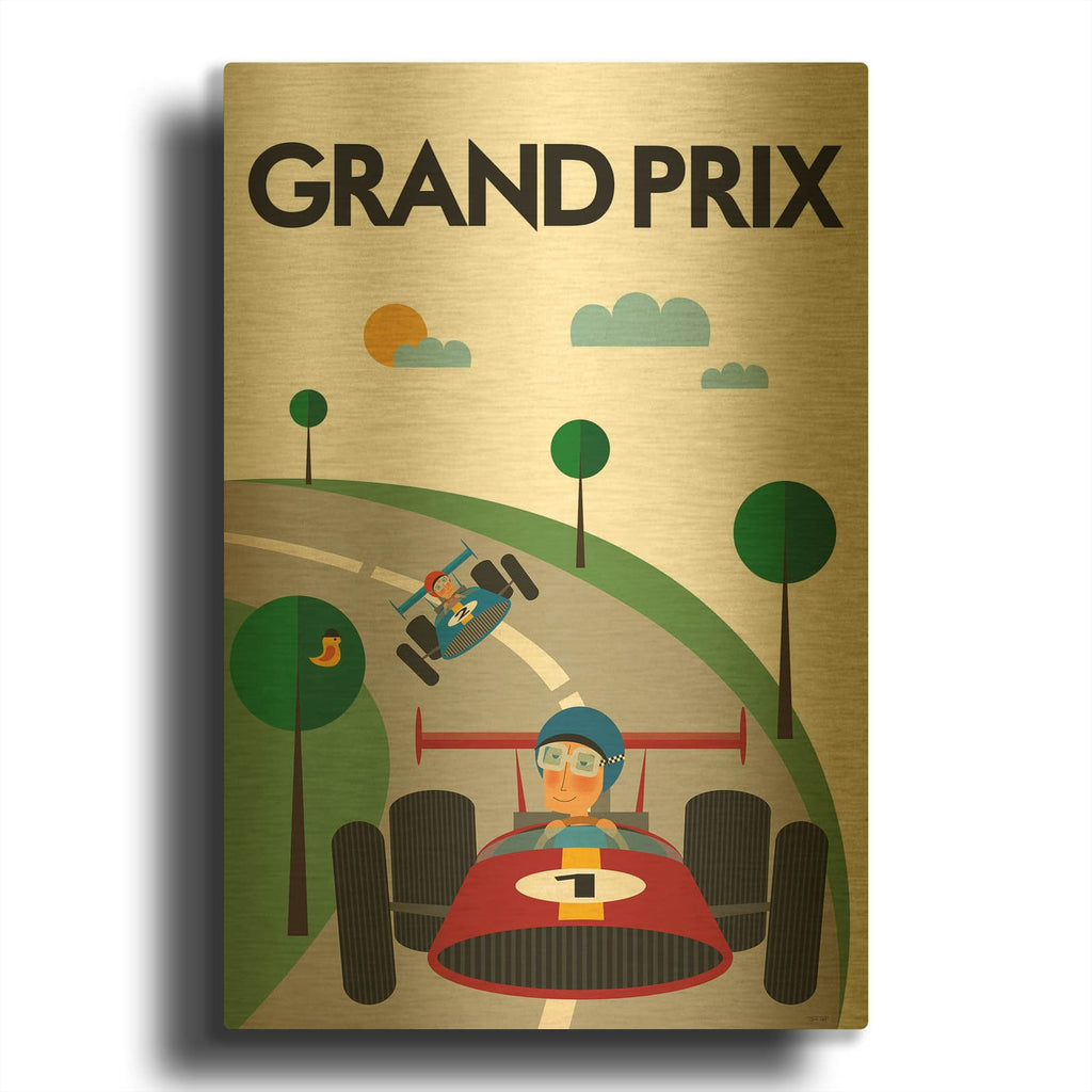 'Grand Prix' By Tomas Design Gold Metal Wall Art