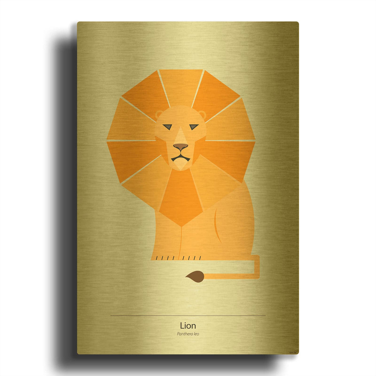 'Lion' By Tomas Design Gold Metal Wall Art