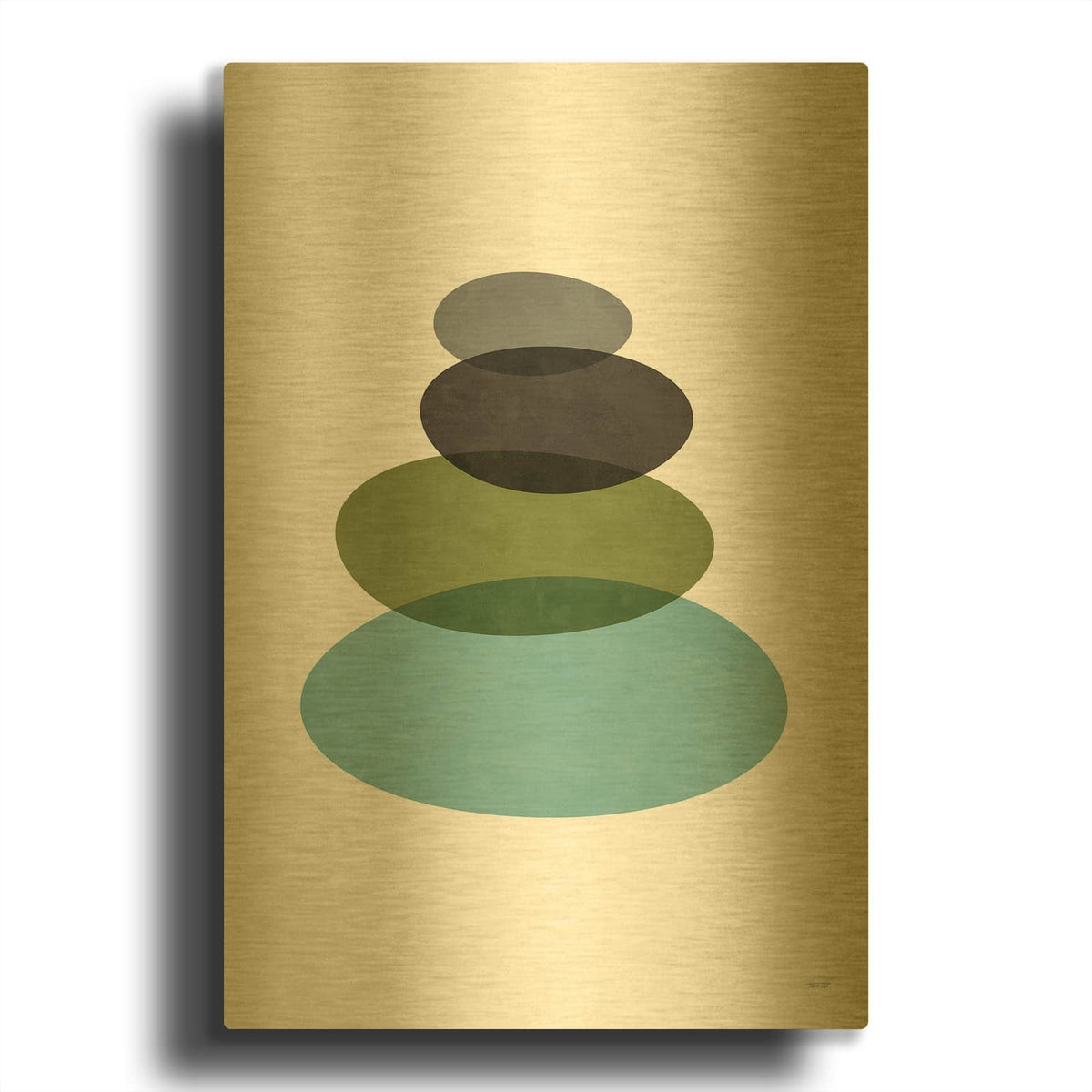 'Modern Stones' By Tomas Design Gold Metal Wall Art