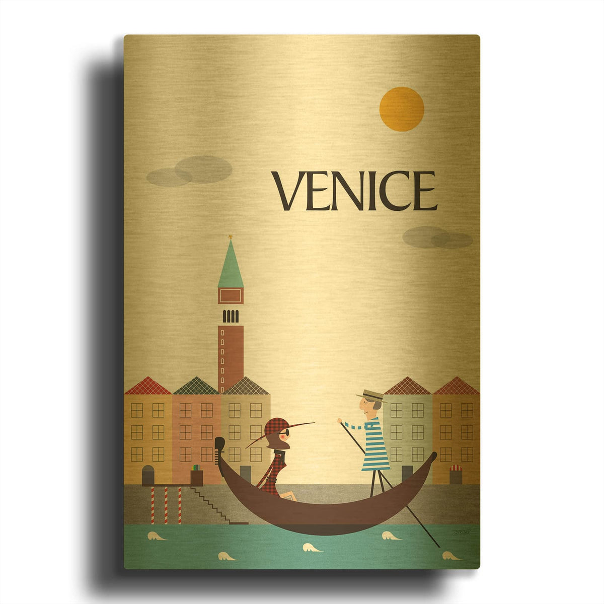'Venice' By Tomas Design Gold Metal Wall Art
