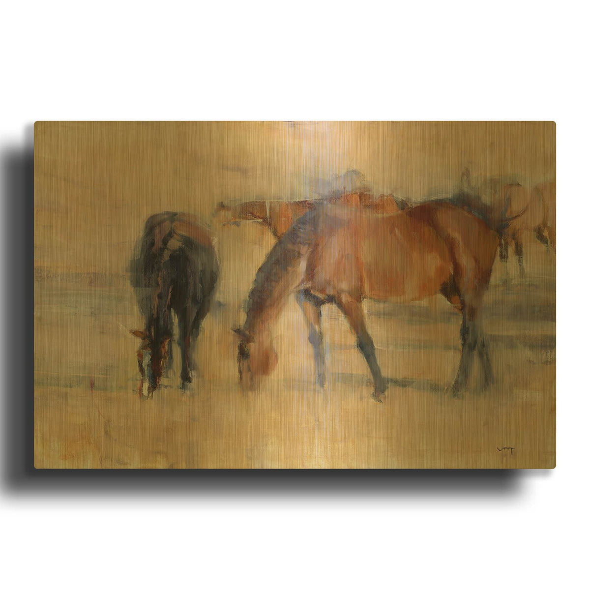 'Kentucky Morning 1' By Valtcho Tonov Gold Metal Wall Art