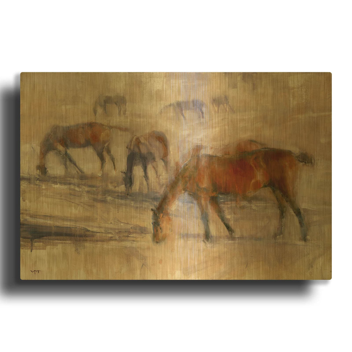 'Kentucky Morning 3' By Valtcho Tonov Gold Metal Wall Art