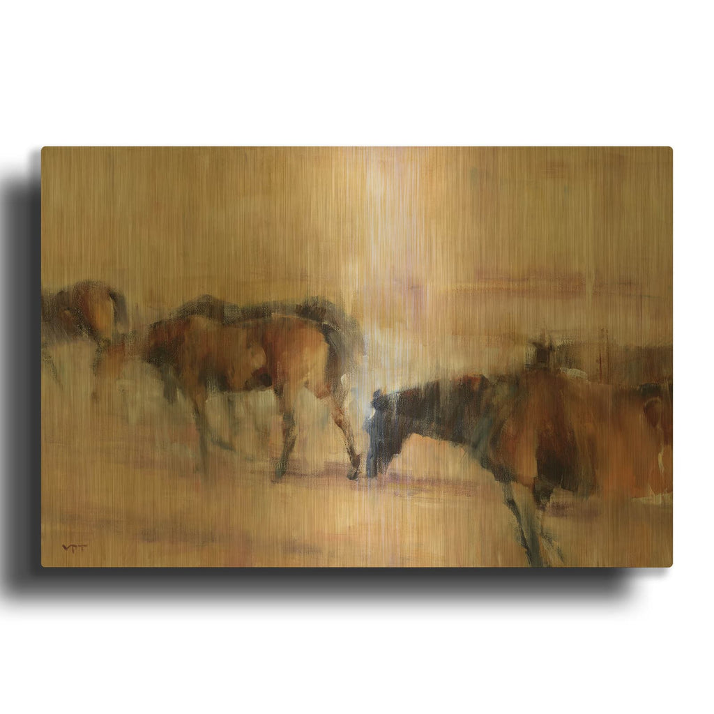 'Kentucky Morning' By Valtcho Tonov Gold Metal Wall Art