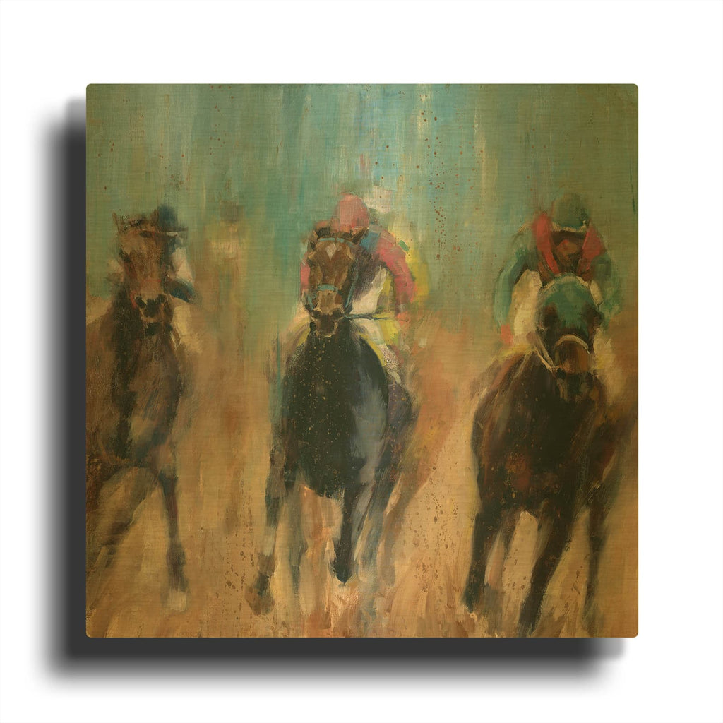 'Run' By Valtcho Tonov Gold Metal Wall Art