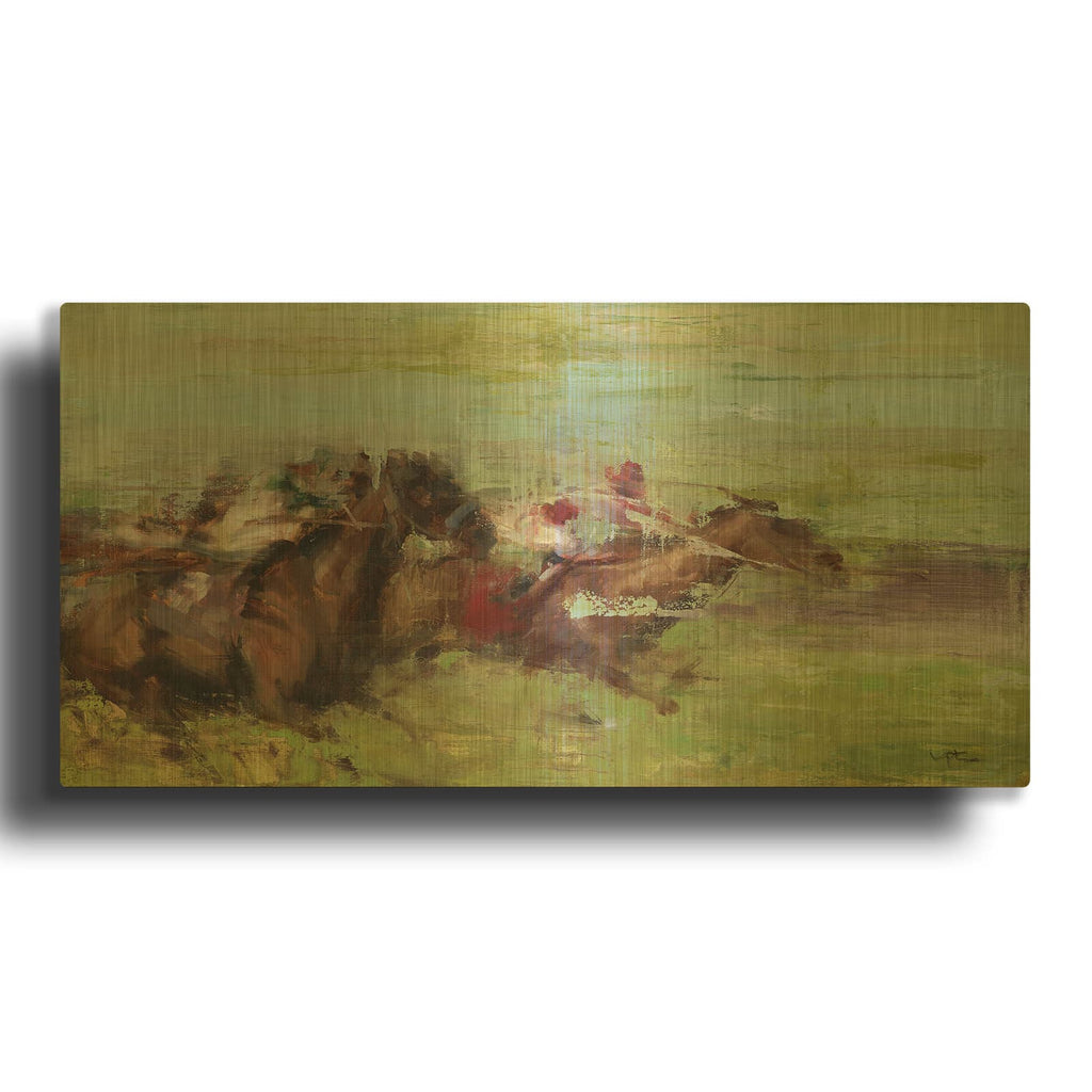 'Running' By Valtcho Tonov Gold Metal Wall Art