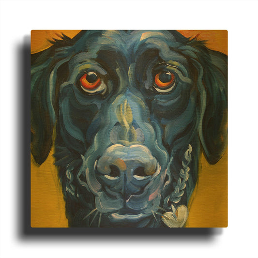'Black Dog' By CR Townsend Gold Metal Wall Art
