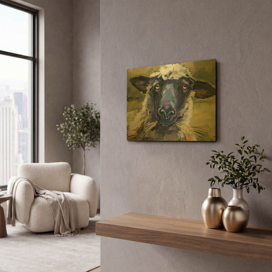 'Bless Ewe' By CR Townsend Gold Metal Wall Art
