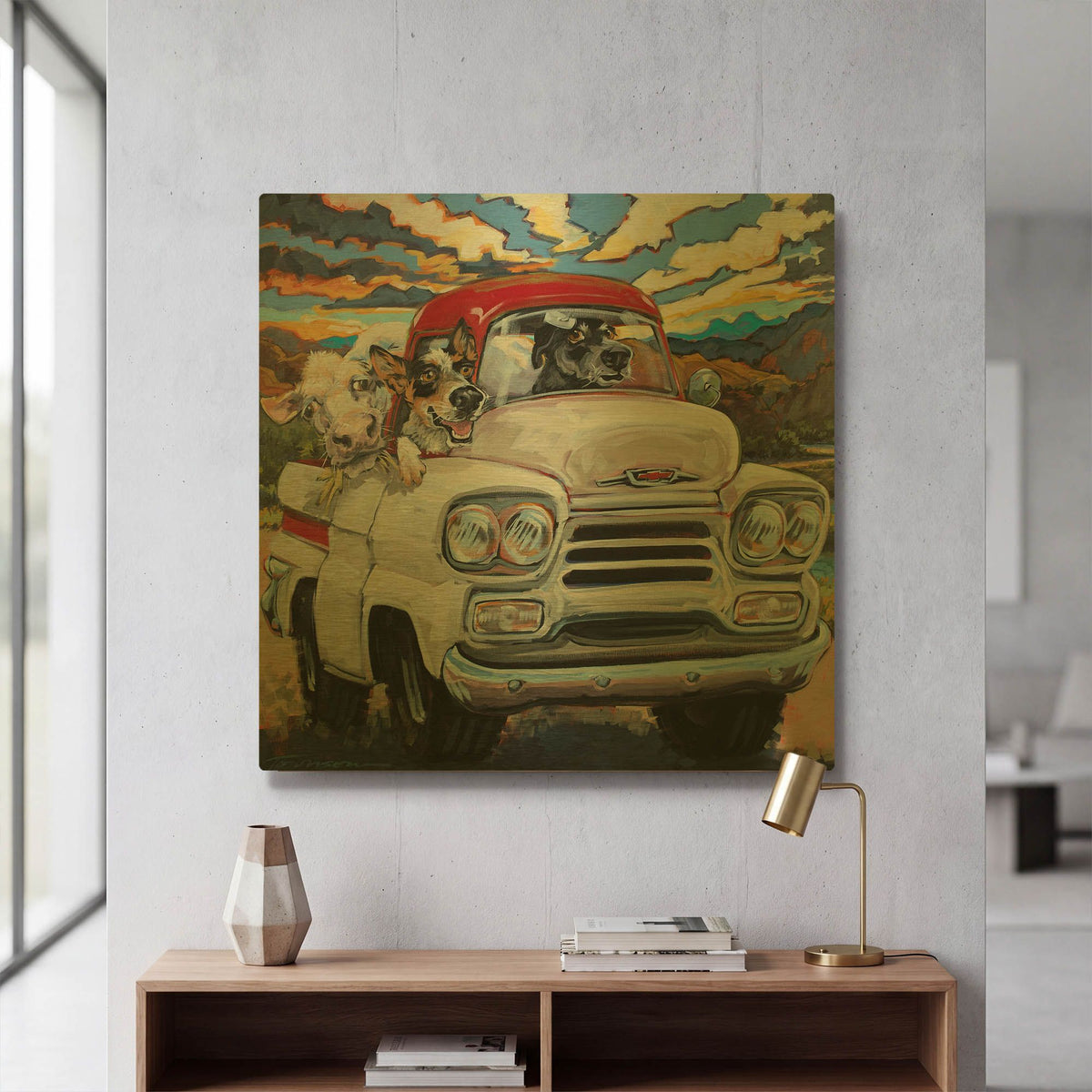 'Cattle Drive' By CR Townsend Gold Metal Wall Art