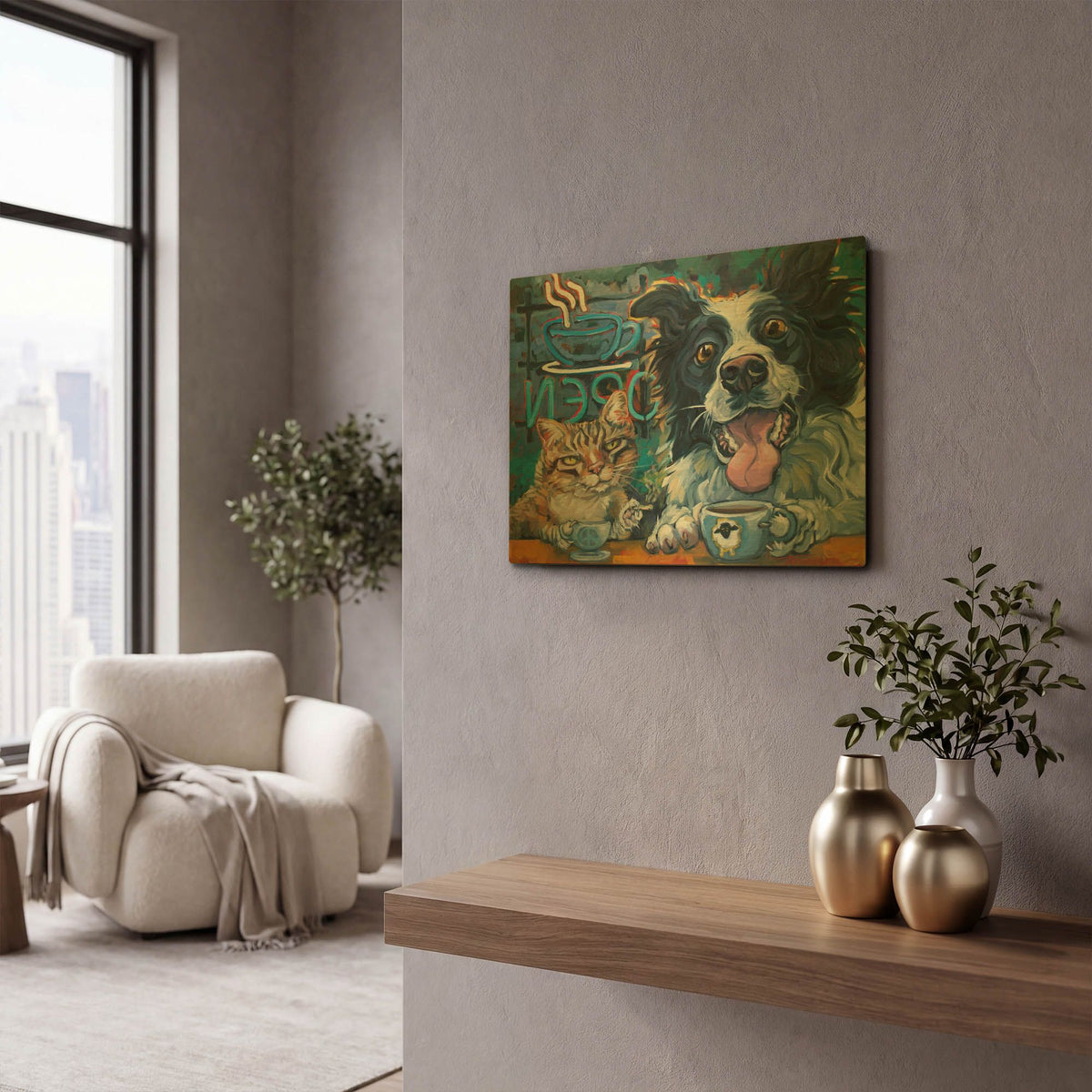 'Dude Chill 2' By CR Townsend Gold Metal Wall Art