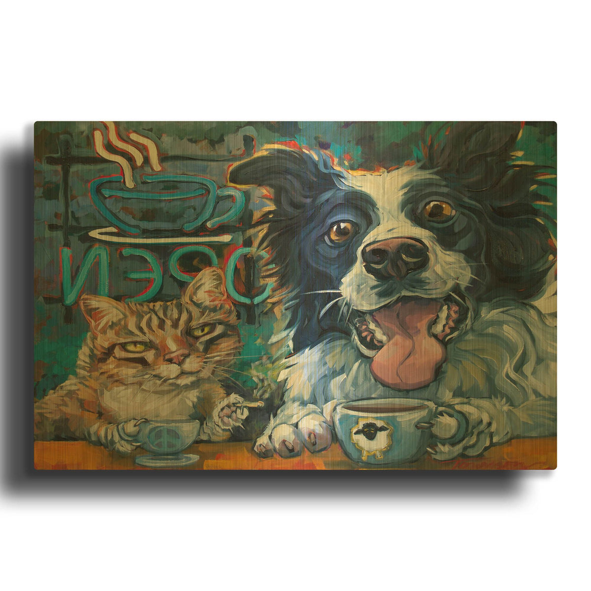 'Dude Chill 2' By CR Townsend Gold Metal Wall Art