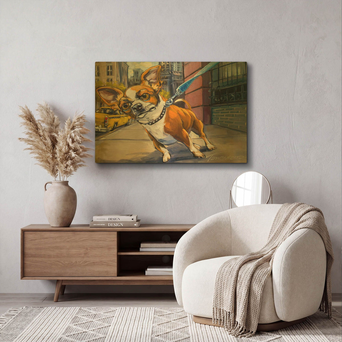 'Fetch Cab' By CR Townsend Gold Metal Wall Art