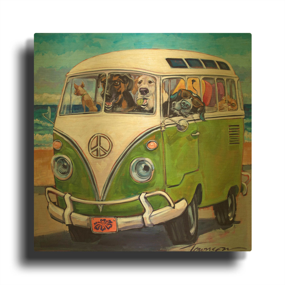 'Hang Loose' By CR Townsend Gold Metal Wall Art