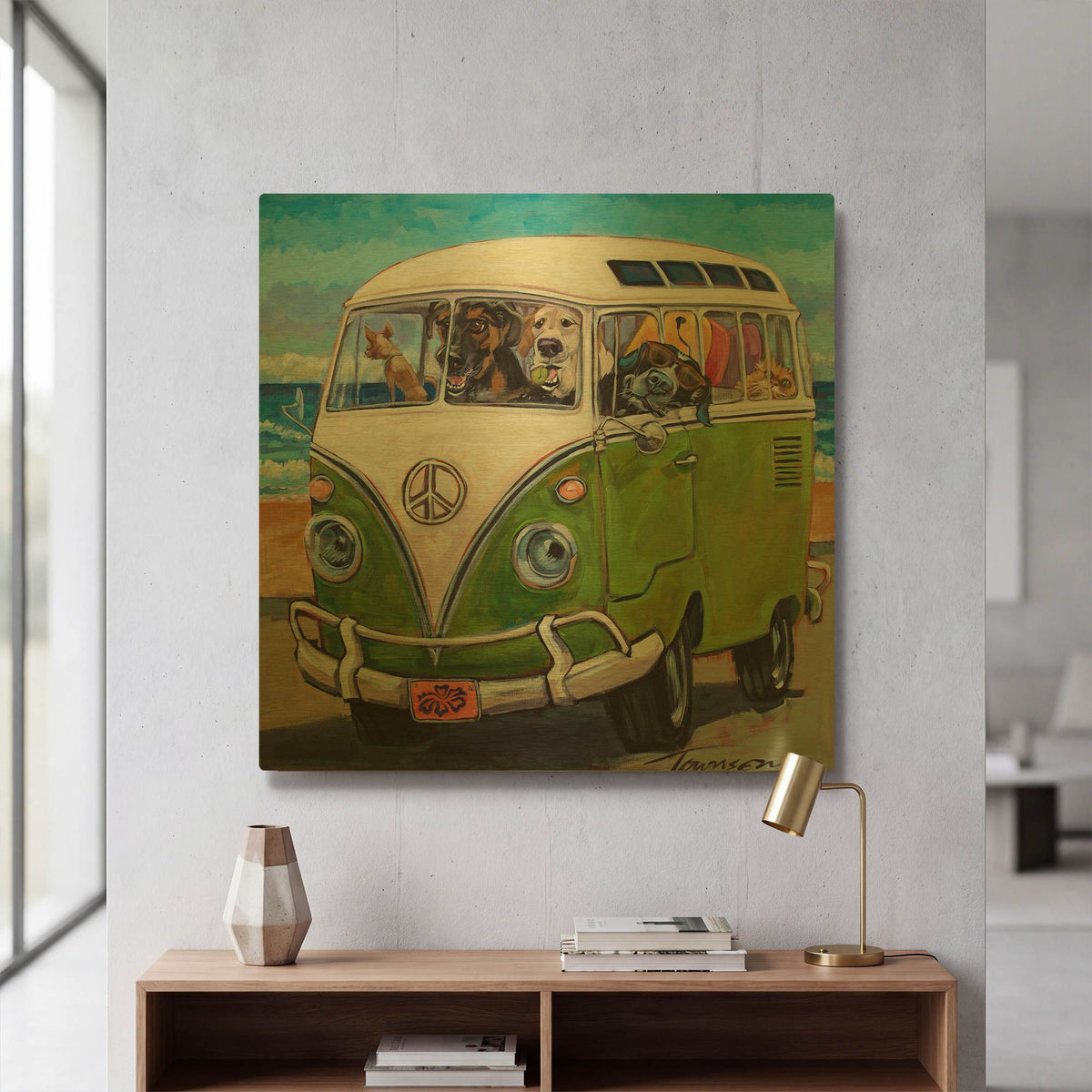 'Hang Loose' By CR Townsend Gold Metal Wall Art
