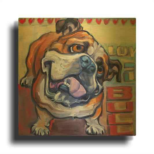 'Loveabull' By CR Townsend Gold Metal Wall Art