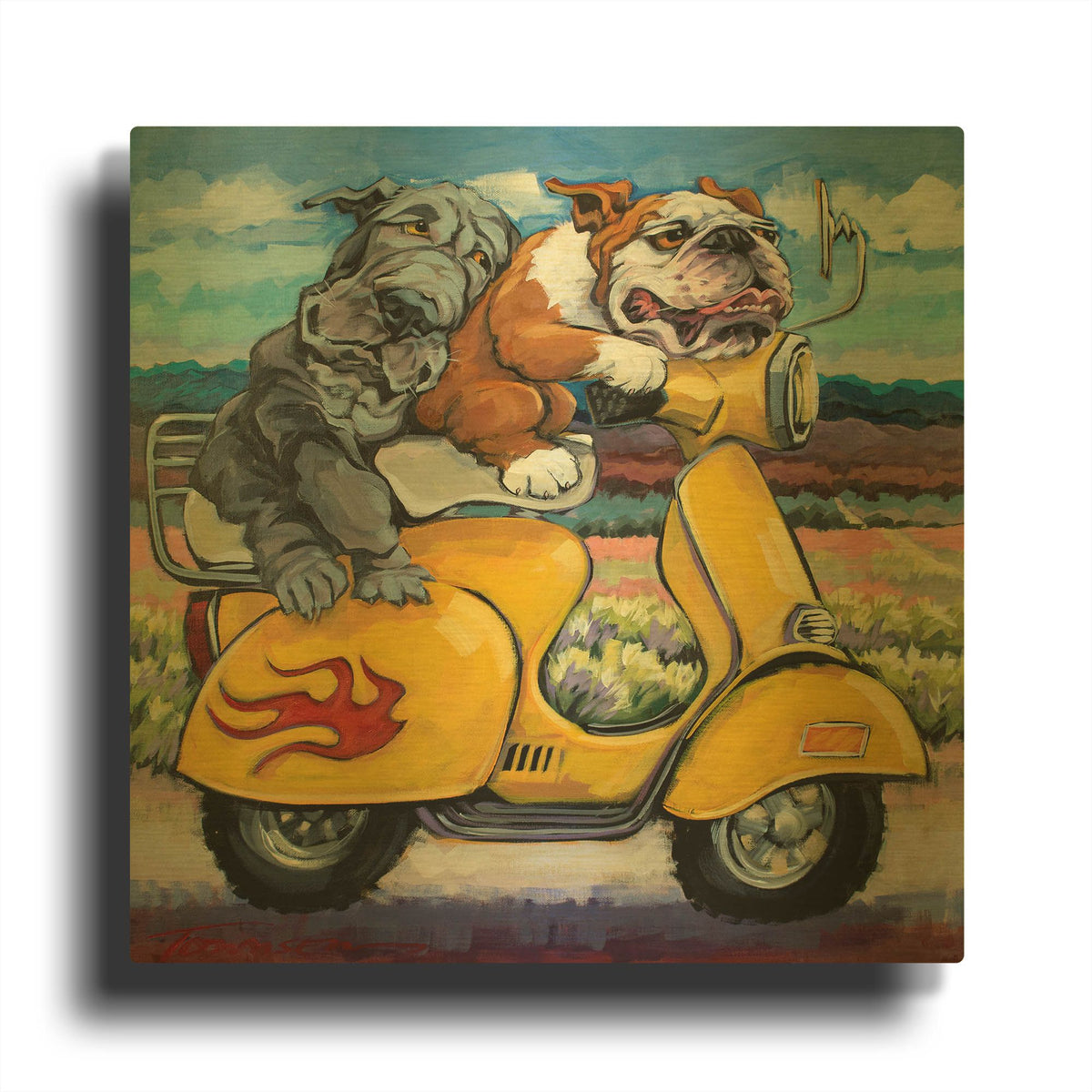'On The Road Again' By CR Townsend Gold Metal Wall Art