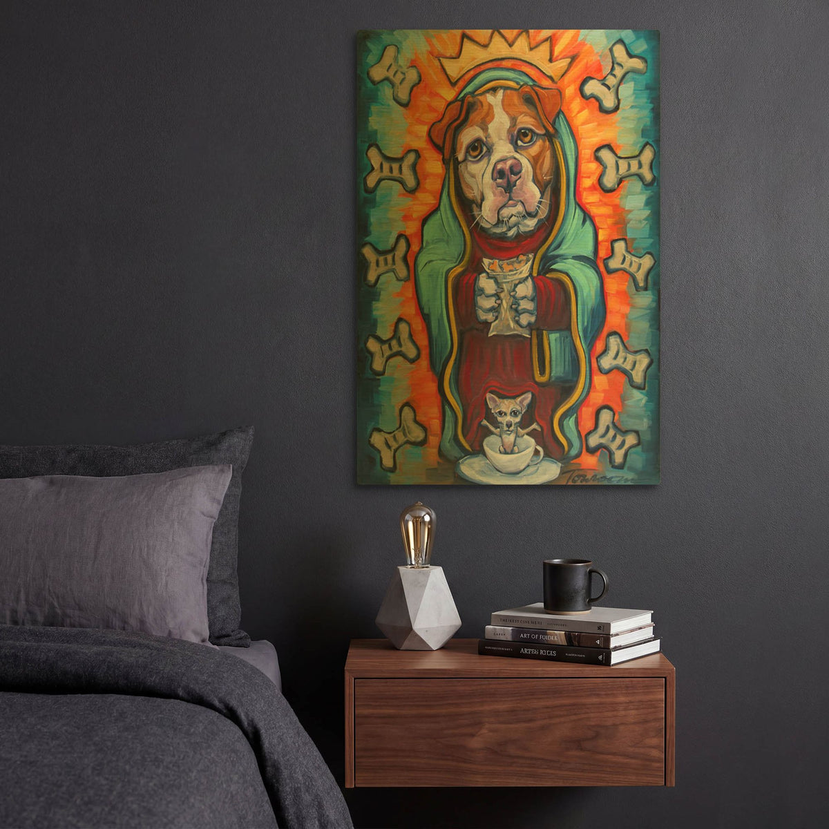 'Our Lady Of Perpetual Dog Biscuits' By CR Townsend Gold Metal Wall Art