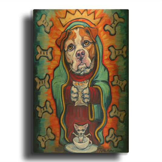 'Our Lady Of Perpetual Dog Biscuits' By CR Townsend Gold Metal Wall Art