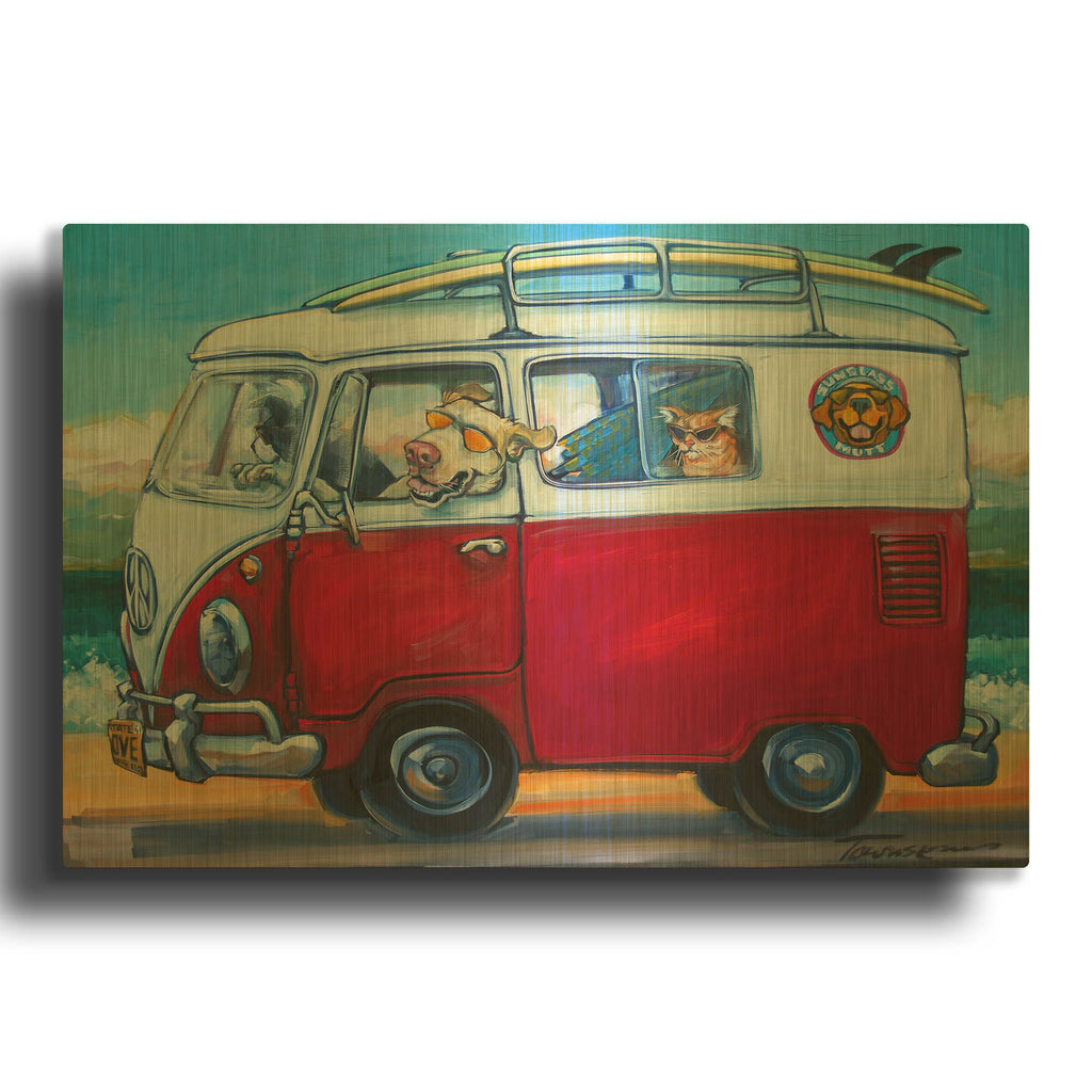 'Sunglass Mutt' By CR Townsend Gold Metal Wall Art