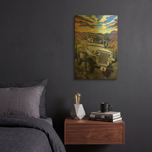 'Watch For Falling Rocks' By CR Townsend Gold Metal Wall Art