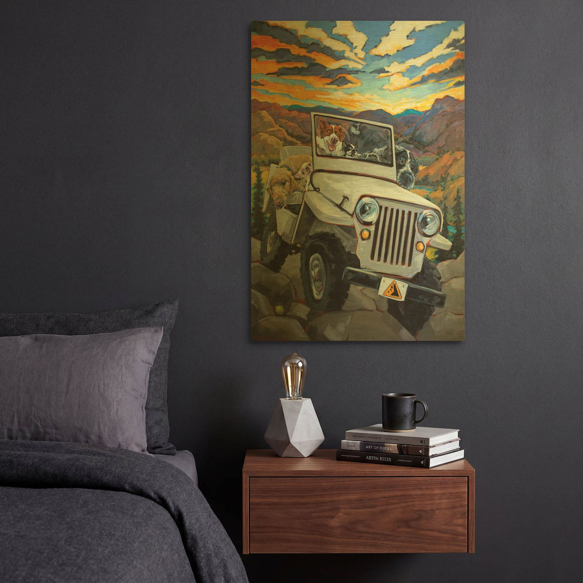 'Watch For Falling Rocks' By CR Townsend Gold Metal Wall Art