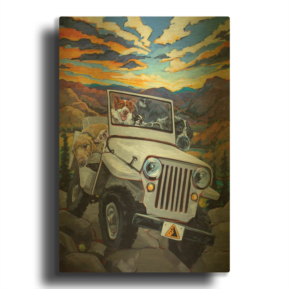 'Watch For Falling Rocks' By CR Townsend Gold Metal Wall Art