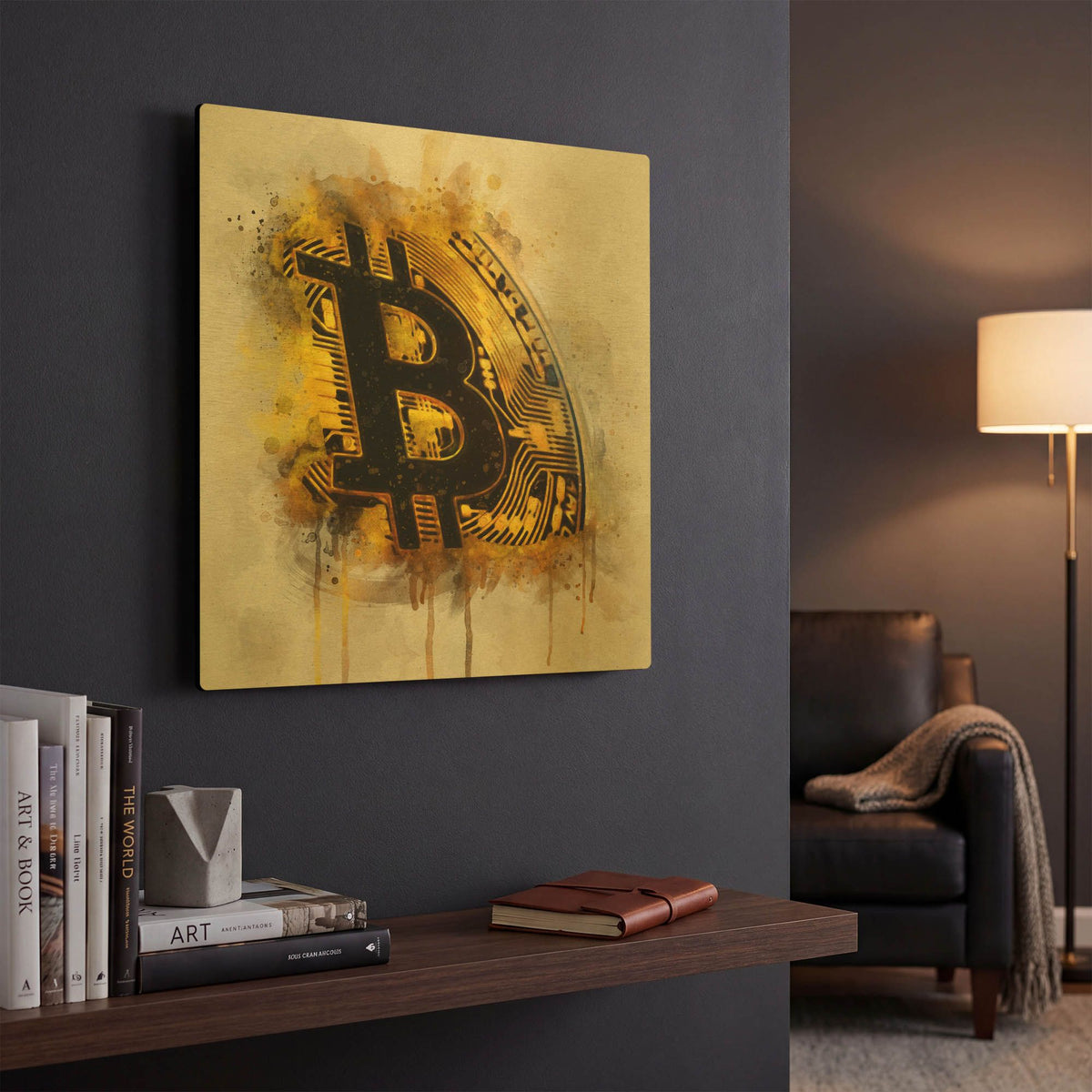 'Bitcoin Era in Gold' By Surma and Guillen Gold Metal Wall Art