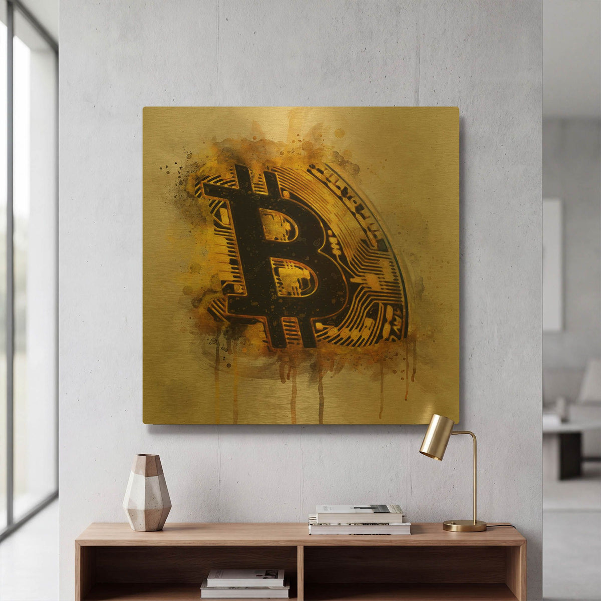'Bitcoin Era in Gold' By Surma and Guillen Gold Metal Wall Art