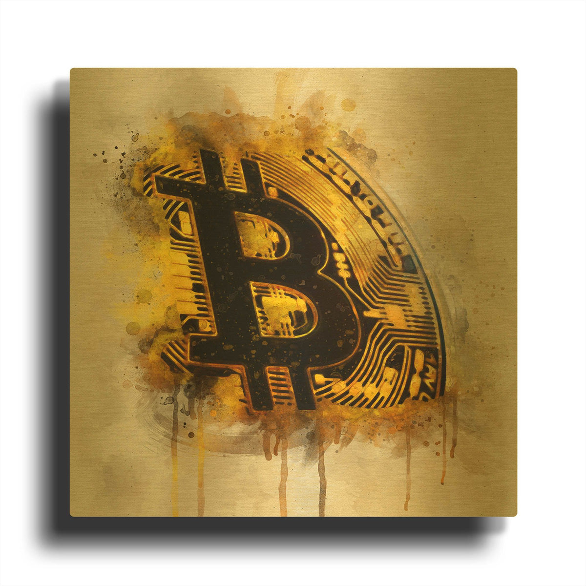 'Bitcoin Era in Gold' By Surma and Guillen Gold Metal Wall Art