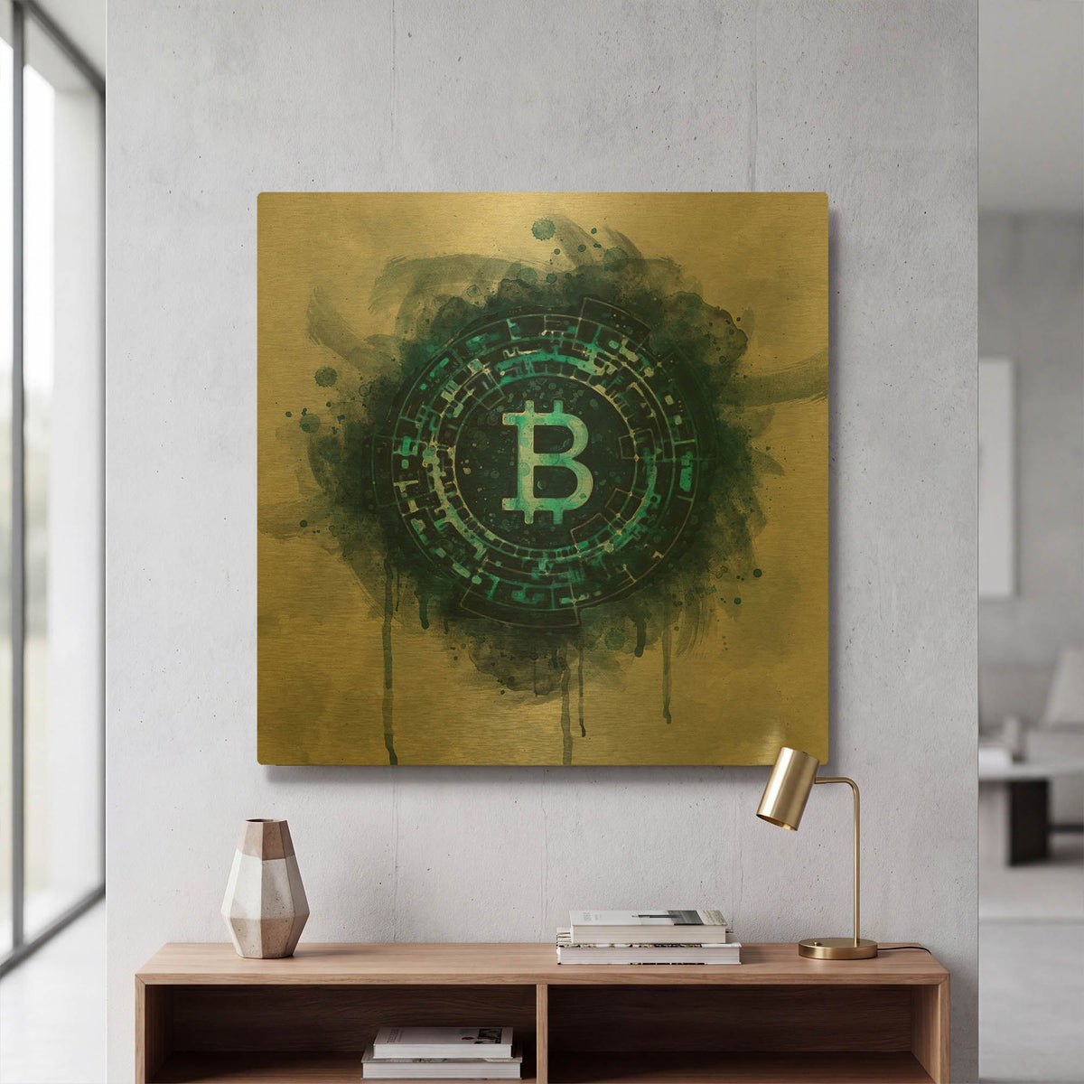 'Bitcoin Era' By Surma and Guillen Gold Metal Wall Art