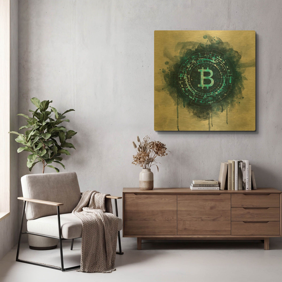 'Bitcoin Era' By Surma and Guillen Gold Metal Wall Art