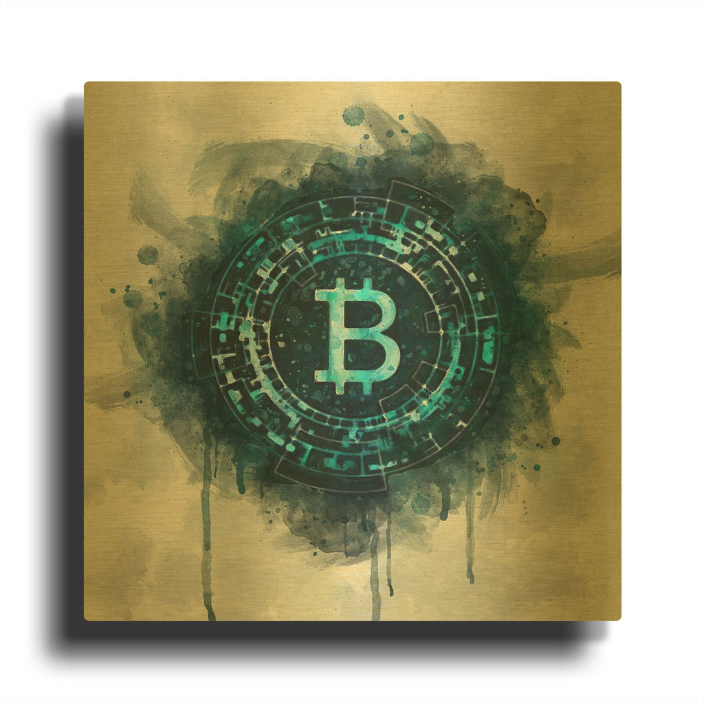 'Bitcoin Era' By Surma and Guillen Gold Metal Wall Art