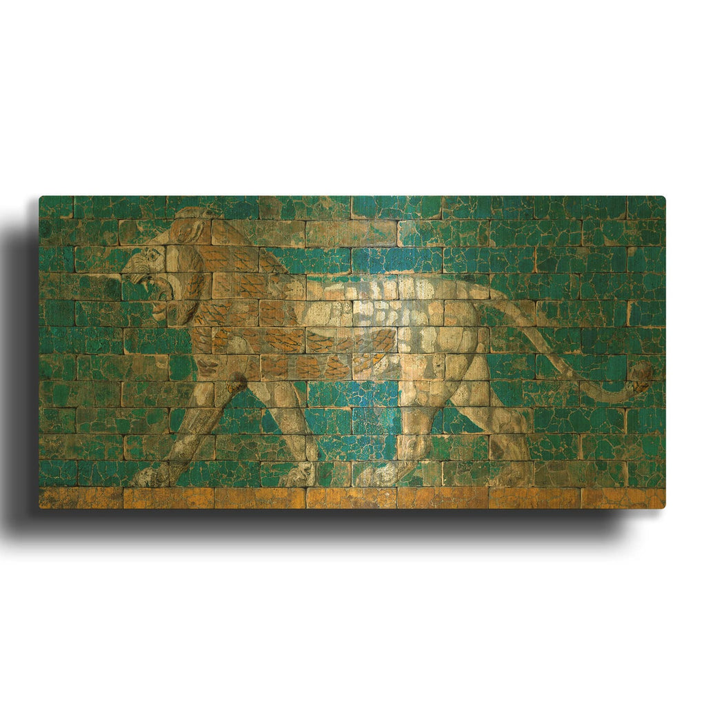 'Panel With Striding Lion Ca 604-562 B C E' By Unknown IC Gold Metal Wall Art