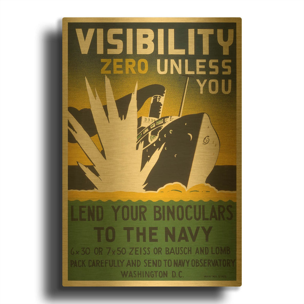 'Visibility Zero' By Unknown IC Gold Metal Wall Art
