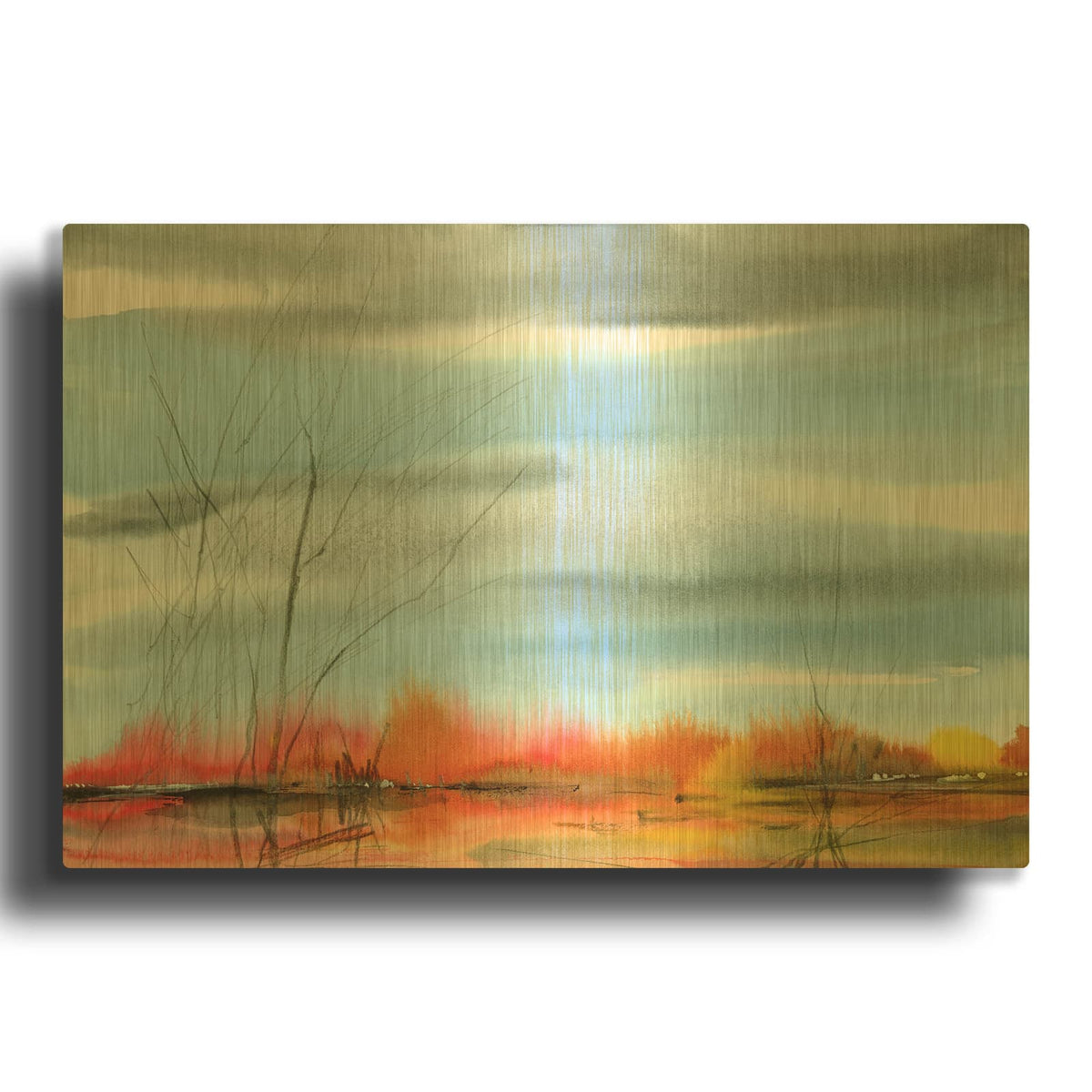 'Interference; The Voice You Hear Is Your Own' By Caryn Vainio Gold Metal Wall Art