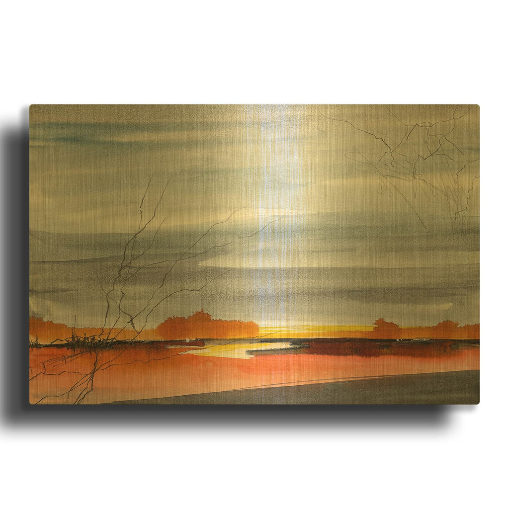 'To Hear Is Not To Listen' By Caryn Vainio Gold Metal Wall Art